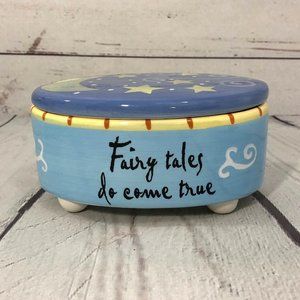Ceramic Fairy Tales Moon & Star Jewelry Dish w/Lid